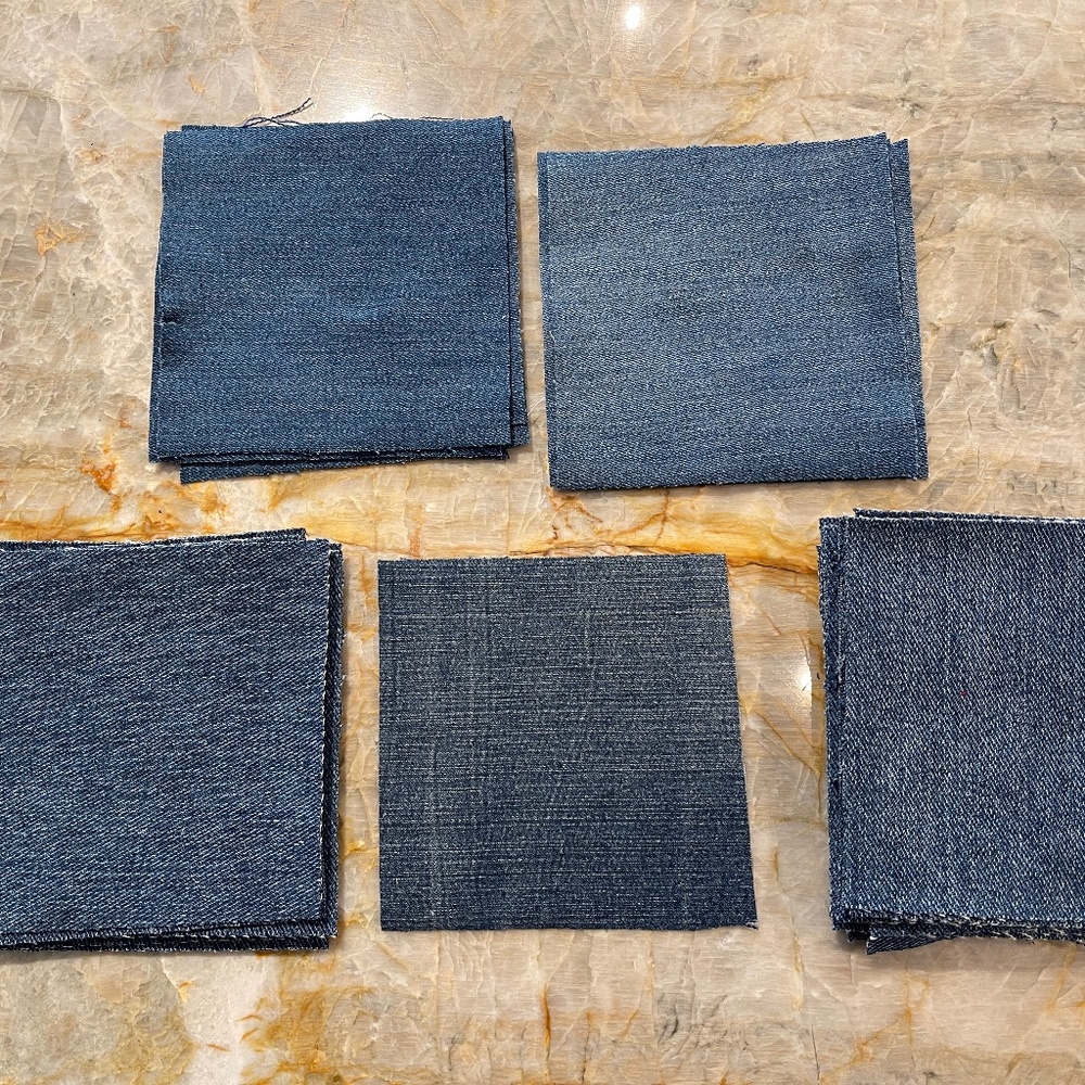 40 Precut 5" Quilt Squares Assorted Fabric Charm Pack Denim